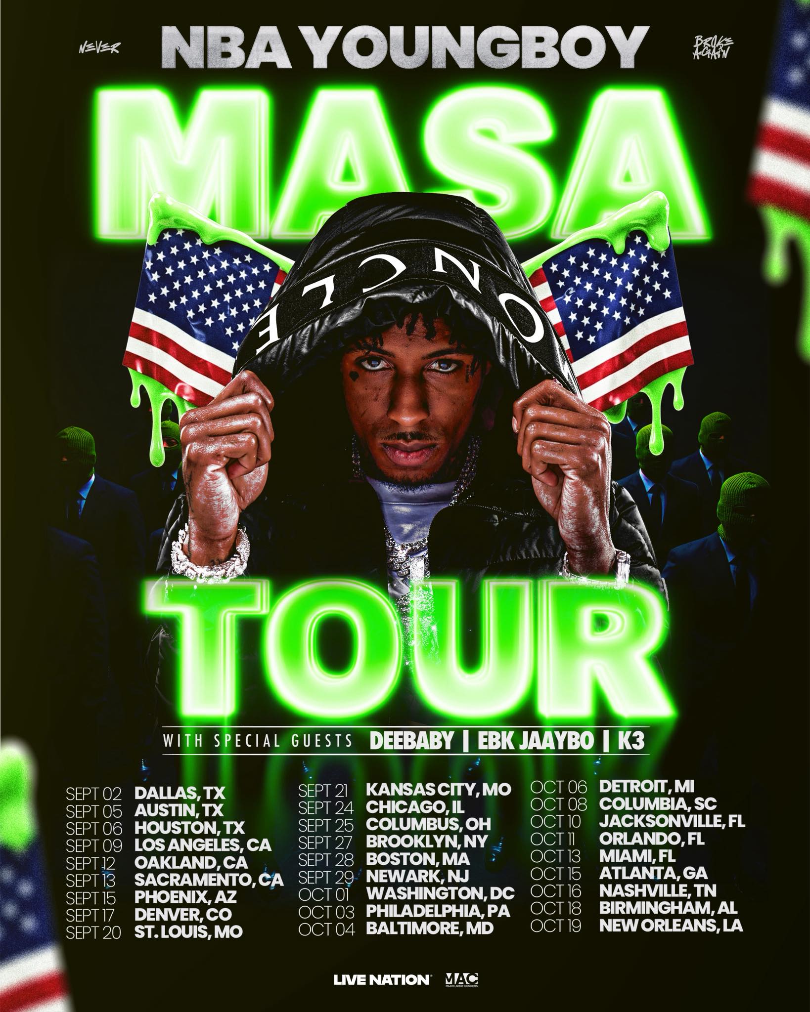 NBA YoungBoy MASA Tour Poster 2025
